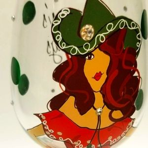 Season's Greetings Y'all Wine Glass